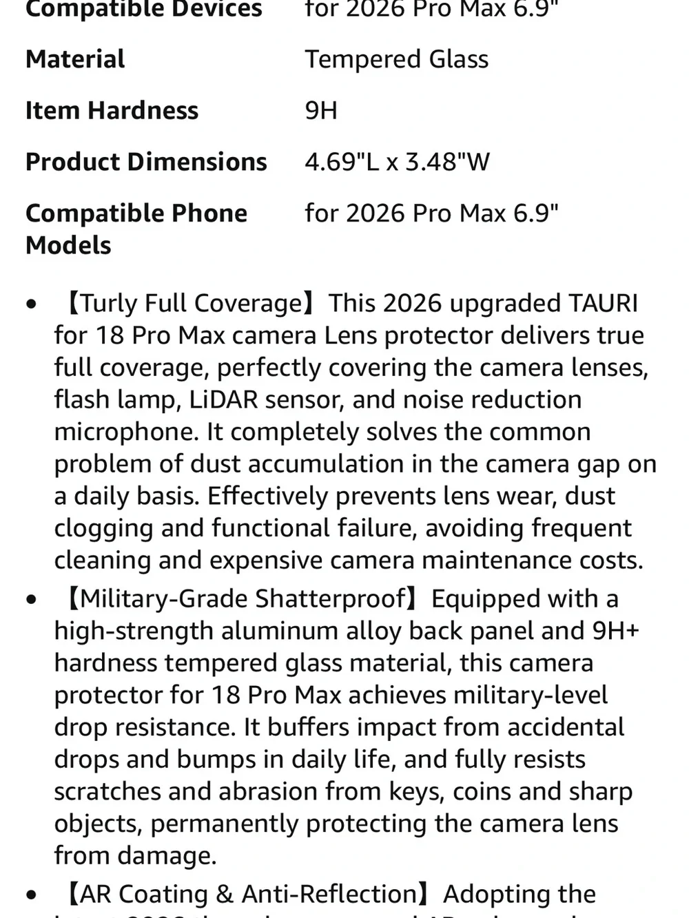 iPhone 18 pro max camera lens protector